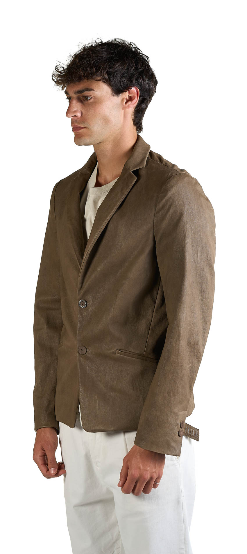 DANIELE BASTA LEATHER AND SILVER JACKET